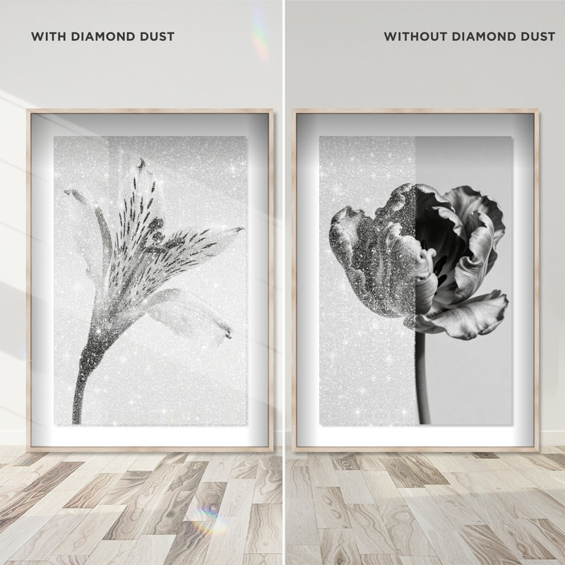 Peeking Flowers Set Set by Oliver Gal, 55" H x 37" W, Natural Oak Shadowbox