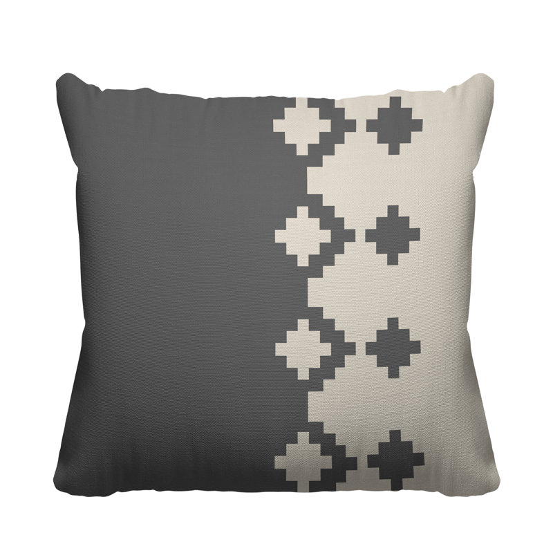 Coussin intérieur / extérieur Moki Southwestern, L 17 po x H 17 po, gris