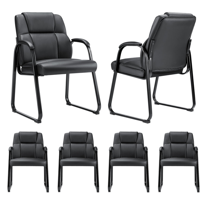 Chaise de conférence 6 pièces en similicuir
