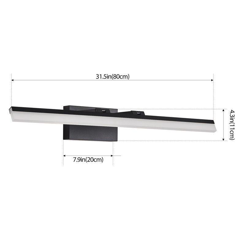 Luminaire de salle de bain moderne à DEL HabitatMinimal, H 7,3 po x l 39,4 po x P 4,3 po