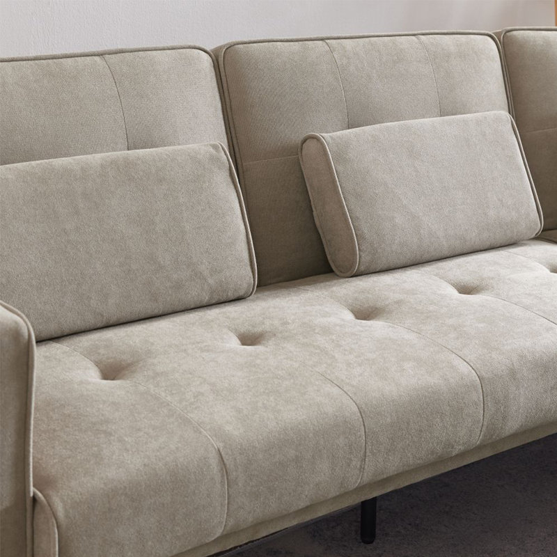 Canapé-lit modulaire avec méridienne, dossier réglable, canapé-lit surdimensionné, doux et ferme, repose-pieds en bois