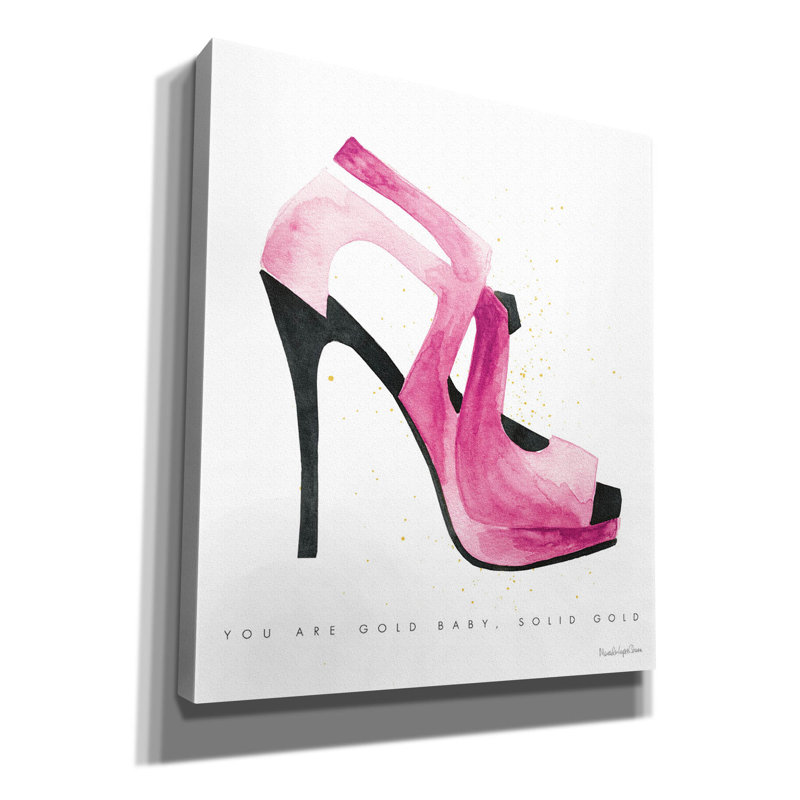 «Glitz and Glam V2 Pink» par Mercedes Lopez, art mural sur toile Charro, H 30 po x l 26 po x P 1,5 po
