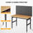 Adjustable 2-Tier Workbench with Pegboard and Power Outlets, Work Table for Garage