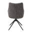 Chaise d'appoint en chenille Malika brun gris avec pivot (ensemble de 2)