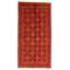 Tapis de couloir en laine de style noué à la main des années 1980 de conception unique 4 pi 11 po x 9 pi 11 po Tapis décoratif rouge