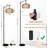 Modern Arc Floor Lamp With Remote Control, Dimmable LED, Adjustable Height, 360° Rotatable Arm, And Dual Lampshades For Living Room, Bedroom, Or Office-60333716