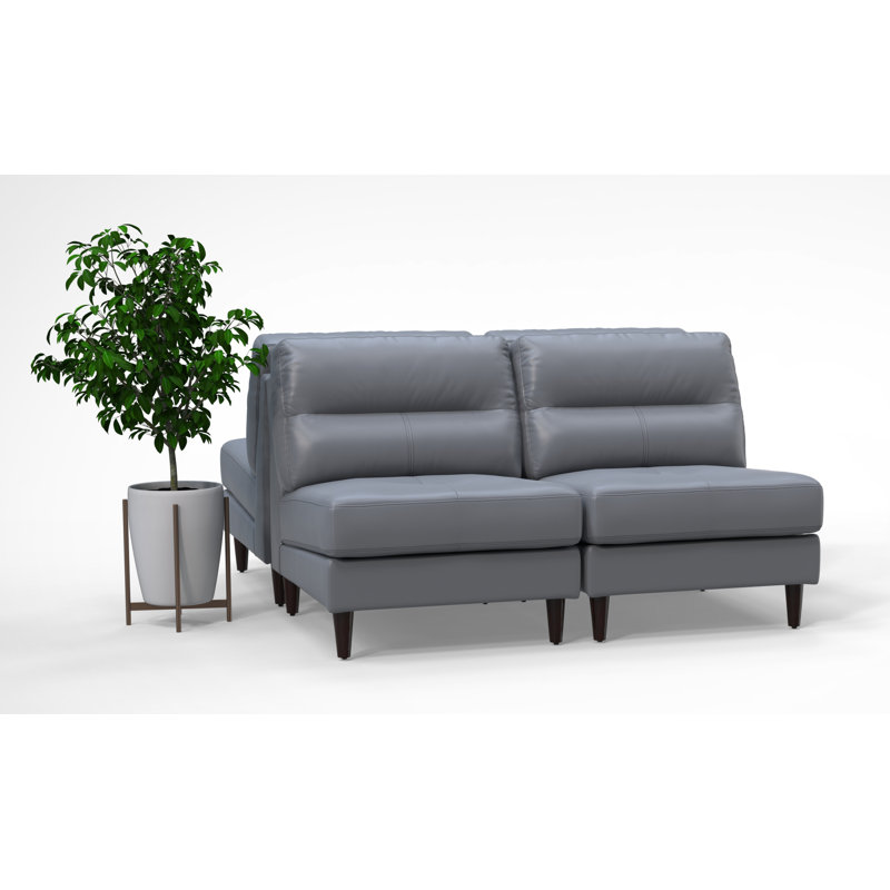 Ensemble de chaises pour salle d'attente 4 personnes 4 pièces 100% cuir véritable couleur gris