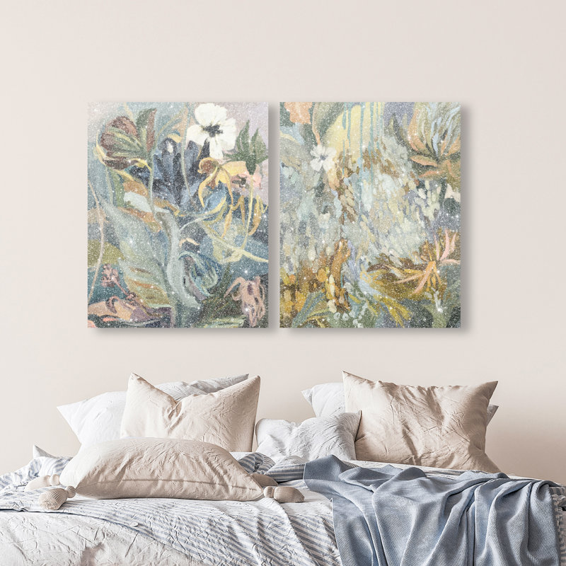 Moss Overlap Set Set by Oliver Gal, 72"H x 60"W, Gallery Wrapped