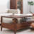Rectangular solid wood coffee table-629858554