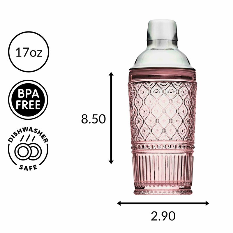 Claro Cocktail Shaker 18 oz, Pink
