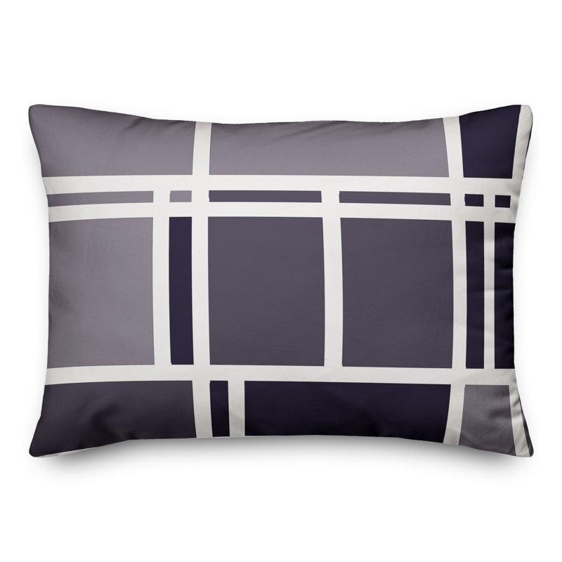  Coussin intérieur / extérieur géométrique, Bleu marine