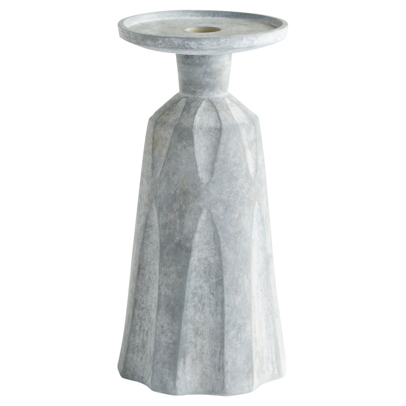 Attalus Concrete / Cement Tabletop Candlestick, 15" H x 7" W x 7" D
