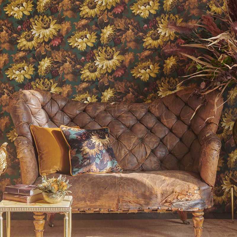 Marianne 10.05m x 52cm Matte Mural, Denim/Ochre