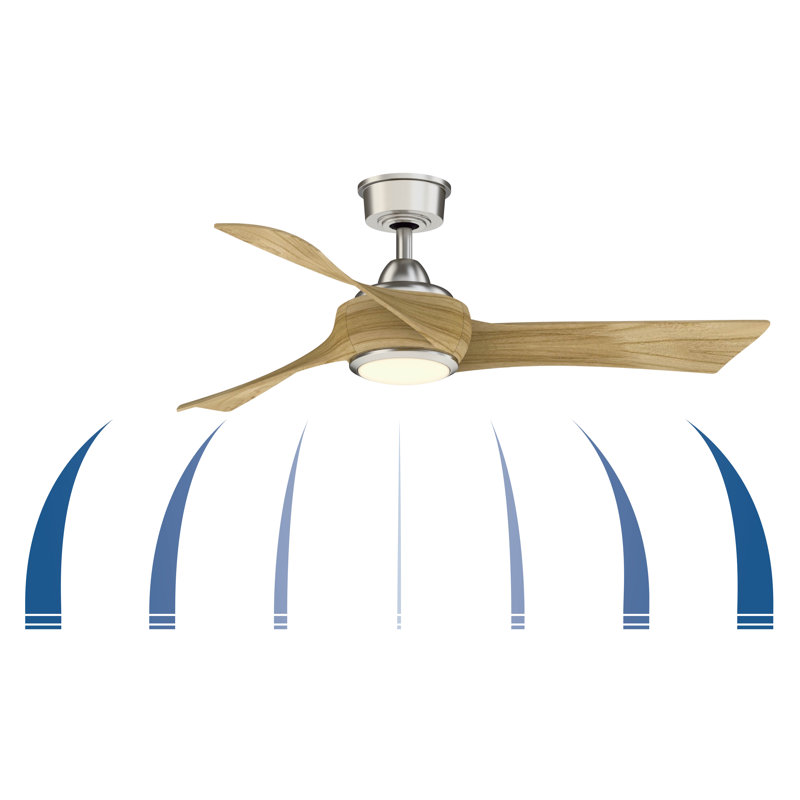 Wrap Custom 48 inch Indoor/Outdoor Ceiling Fan with LED CCT Select Light Kit - Matte White with Dark Walnut blades