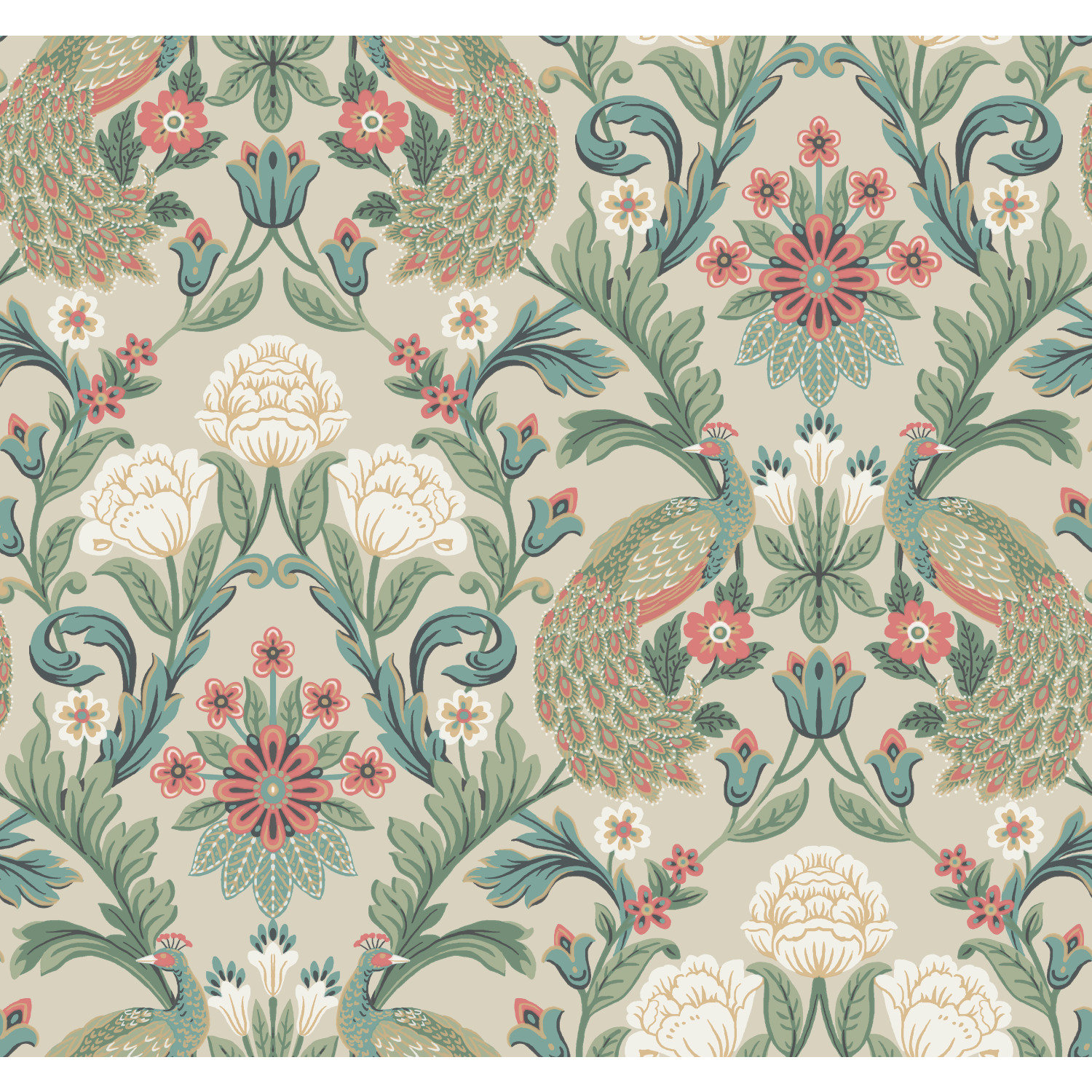 Harmony Floral Wallpaper, Taupe