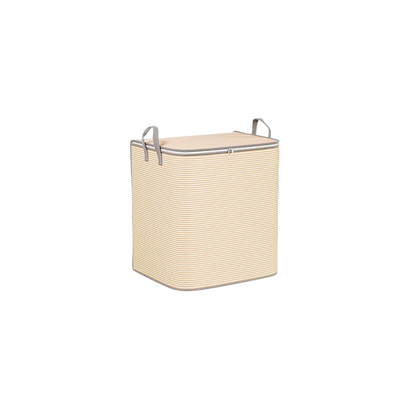 Striped Clothing Storage Bag Household Large Capacity Clothing Sorting Box Cotton Quilt Storage Bag Moving Packing Bag, A