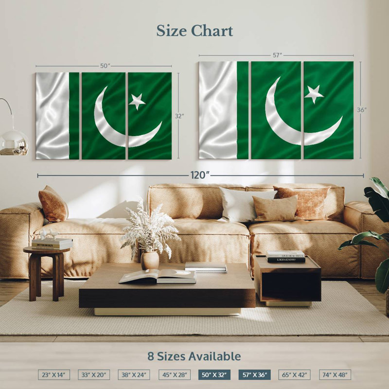 Silky Pakistan Flag, 32" H x 50" W