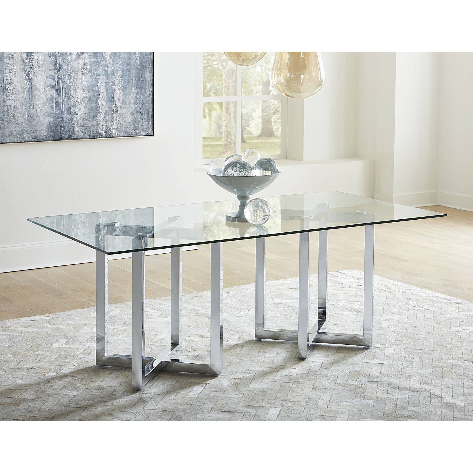Dern 40" Glass Dining Table