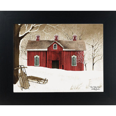 New Fallen Snow By Billy Jacobs Red Barn Winter Art