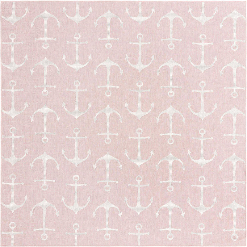 Outdoor Ayton Area Rug Sea Foam Color, Square 10'