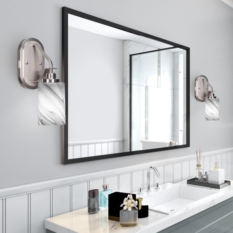 Neylin Wall Sconce Shown With 4" Glass, Brushed Nickel, Gray