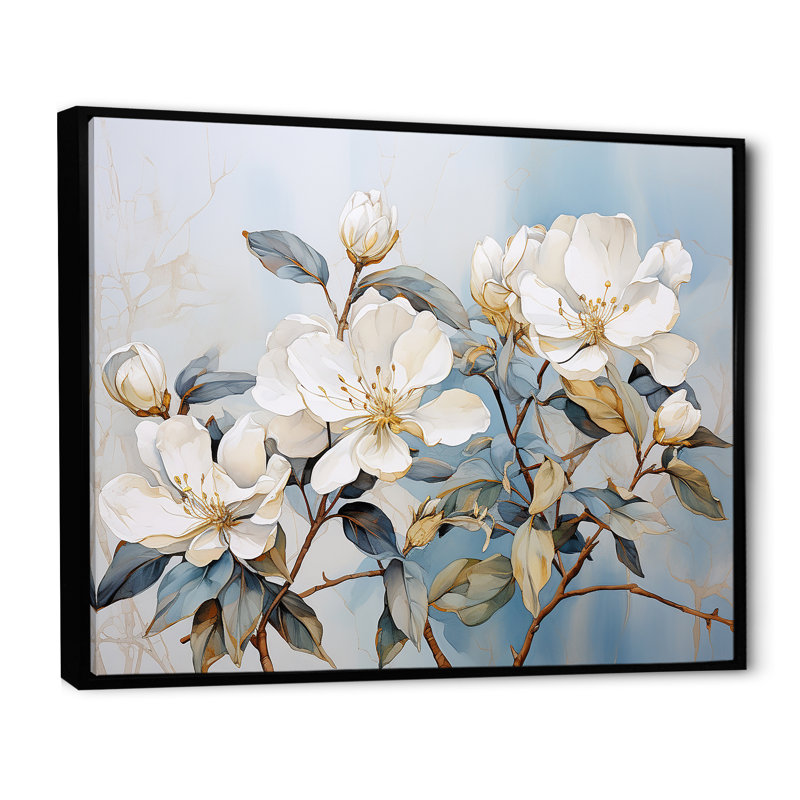 Essence de Rhododendron Simplicité IV, H 16 po x l 32 po x P 1 po, Cadre flottant noir