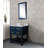 Doucette 30" Carrara White Marble Countertop Bath Vanity in Monarch Blue with Faucet and Mirror