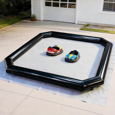 Commercial Inflatable Bumper Car Arena, Black (15.7FT/4.8M) - Premium PVC Race Track for Event Rentals, Carnivals & Indoor Outdoor Entertainment