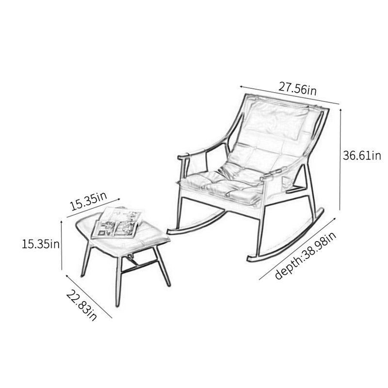 Chaise berçante simple de luxe rétro italienne légère