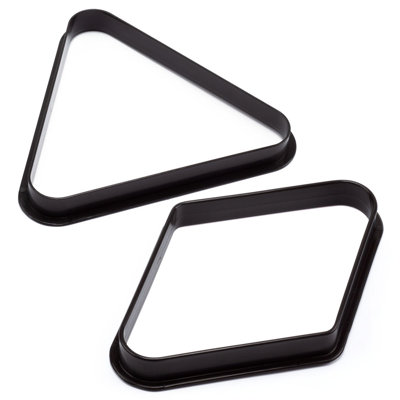 GSE Black Plastic 8-Ball Triangle and 9-Ball Diamond Ball Racks for 2-1/4" Pool Balls, 2.25-Inch Pool Ball Rack
