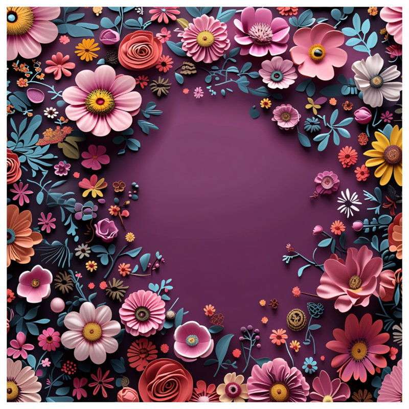 Coussin Floral, 14 X 14 pouces