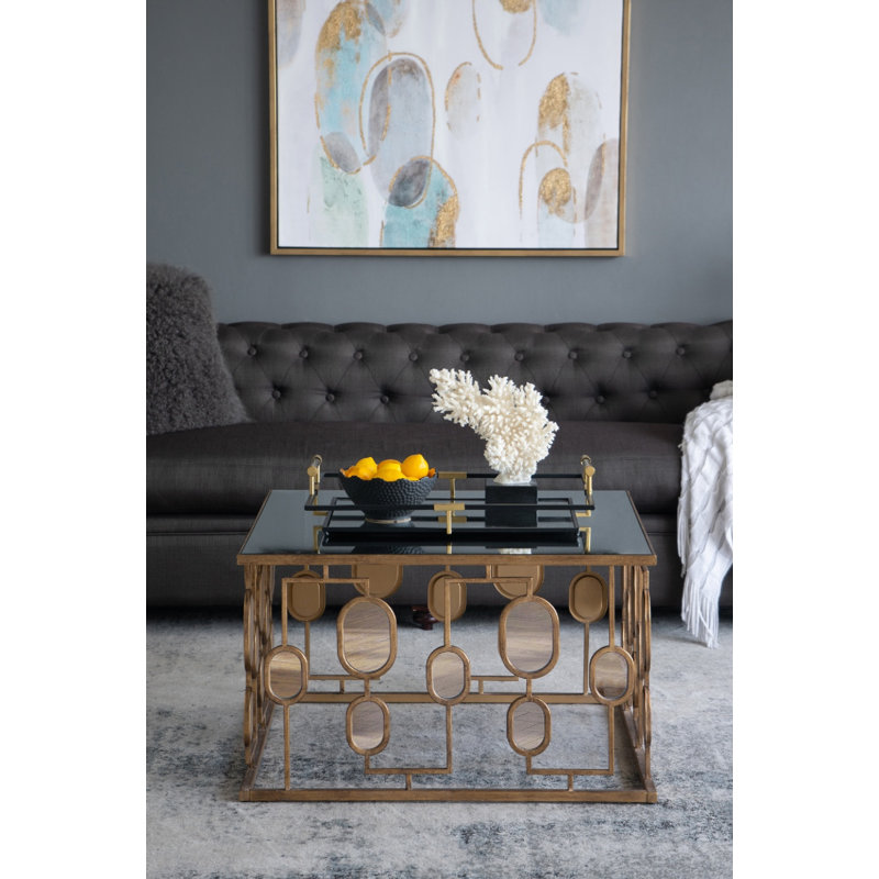 Burntwood Glass Top Single Coffee Table