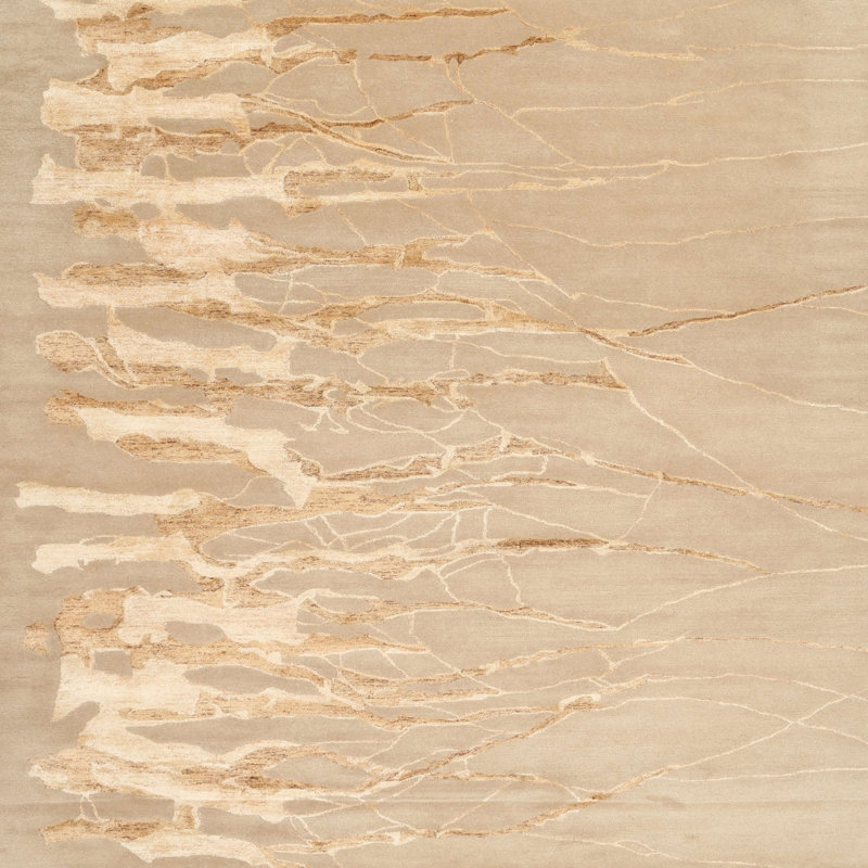 Surface beige contemporaine tapis, Carré 3 pi