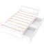 Lit plateforme simple Exquise, blanc avec espace de tiroir - Taille de lit pratique et polyvalente