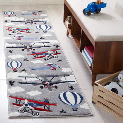 Haveman Light Gray/Red Area Rug