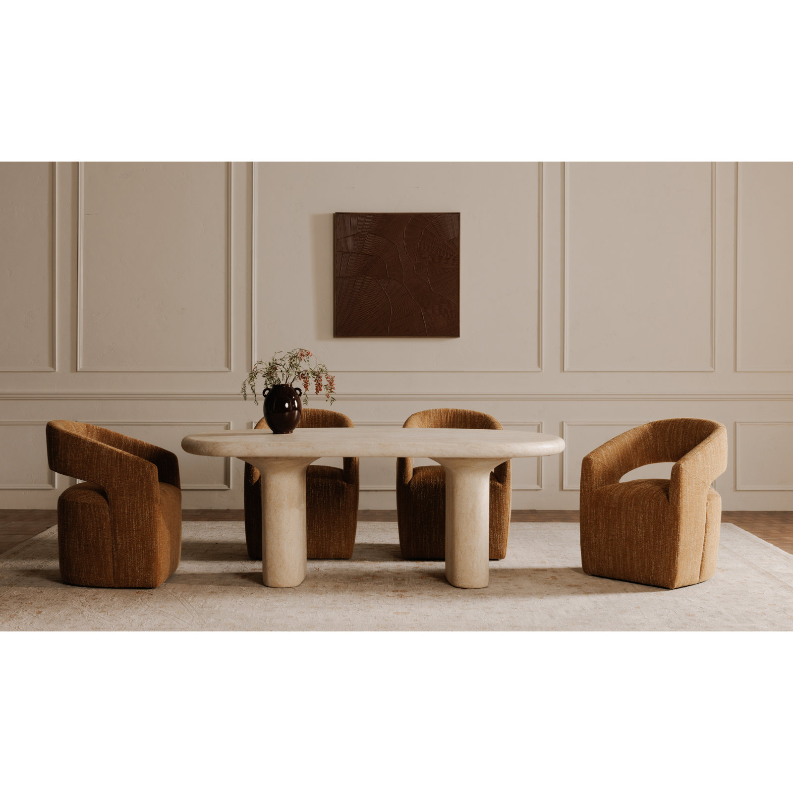 Barrow Rolling Dining Chair Glow, Amber