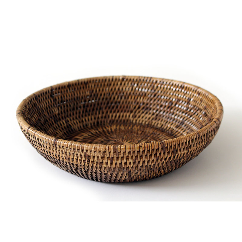 Handmade Rattan Decorative Bowl, Antique Brown