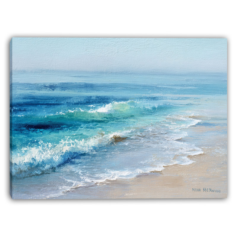 «Soft Coast Wave», art mural sur toile tendue, H 16 po x l 24 po
