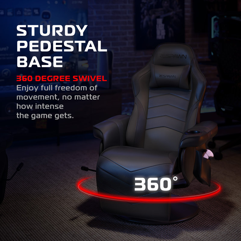Fauteuil inclinable de jeu avec repose-pieds et support lombaire RESPAWN 900, Black Faux Leather