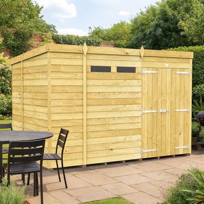 Pent Security Shed - Double Door