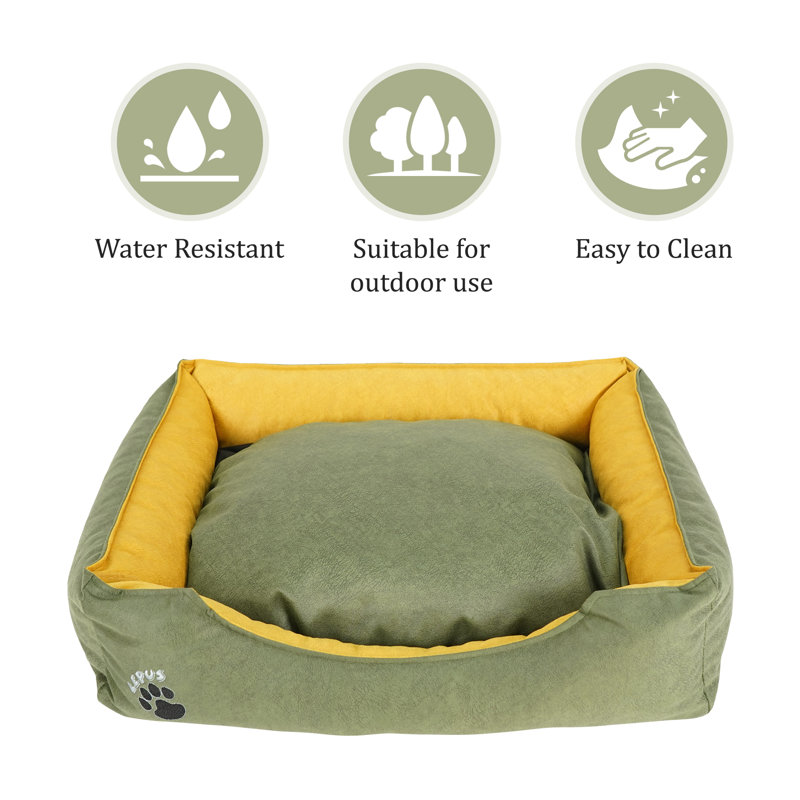 Panier de support pour chien, Grand (l 29,5 po x P 23,6 po x H 7,1 po), Vert/jaune