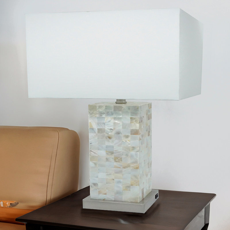 2Pc Table Lamp Soft Diffused Light White Shade