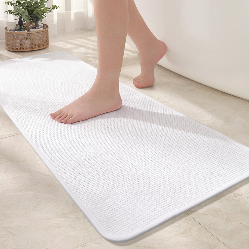 Abelard Non-Slip Bath Rug, 17.33"W x 29.53"L, White