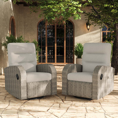 Wicker Outdoor Lounge Chair with Cushions