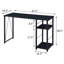 Bureau d'écriture rectangulaire noir à 2 tablettes-133437635-133437631
