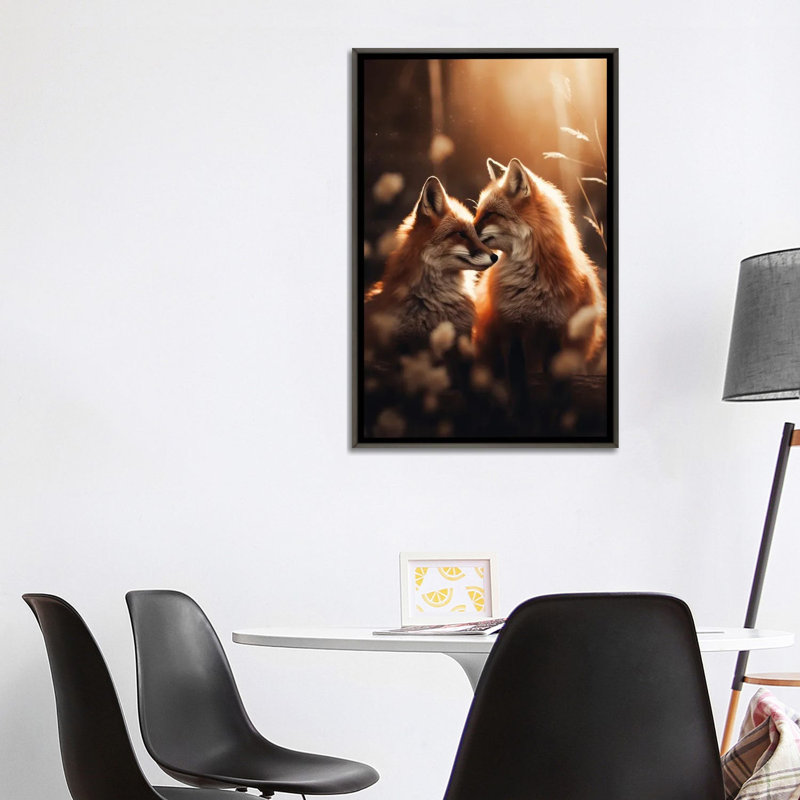 Aimer les renards - reproduction d'art murale encadrée, Gris, H 40 po x l 26 po, Reproduction encadrée sans passe-partout