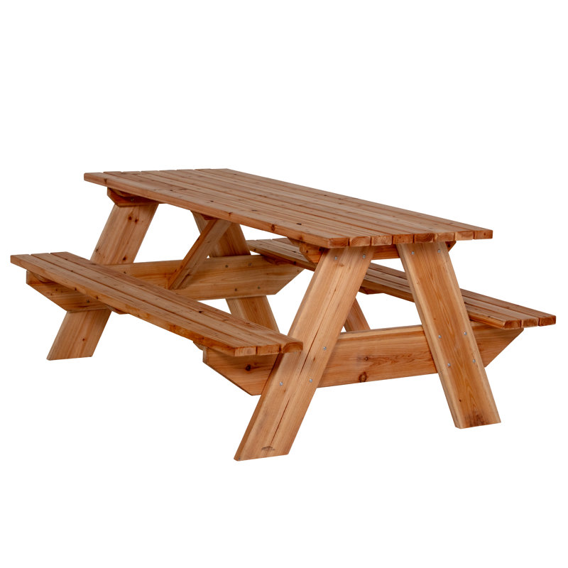Table de pique-nique rectangulaire en bois de cèdre Jack and June Premium