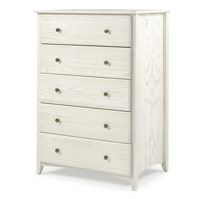 Commode 5 tiroirs Faringdon, Blanc patiné