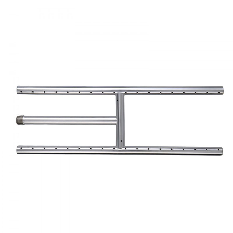 Casserole de foyer d'extérieur 6 po x 18 po, brûleur rectangulaire en acier inoxydable, brûleur H au gaz naturel et au propane 90 000 BTU pour une utilisation intérieure ou extérieure
