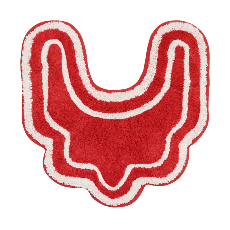 Tapis pour salle de bain Dobrinka, Rouge, 20 po x 20 po (contour)